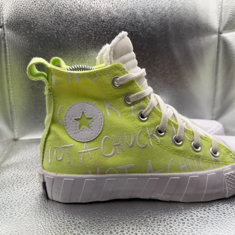 Size 4 Converse UNT1TL3D Hi Not A Chuck Volt Yellow Kids Lace Up Sneaker A03147F